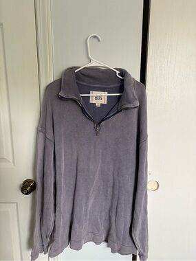 BDG Men's Zip-Neck Sweater in Washed Lavender